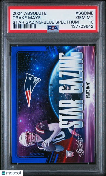 2024 Panini Absolute Star Gazing Drake Maye #SGDME Blue Spectrum PSA 10