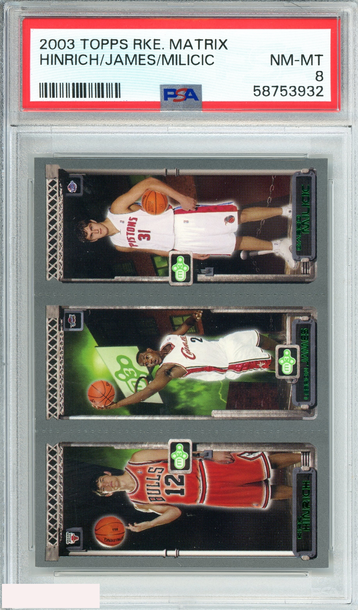 2003 TOPPS ROOKIE MATRIX HINRICH LEBRON JAMES MILICIC #  ROOKIE RC PSA 8 NM-MT