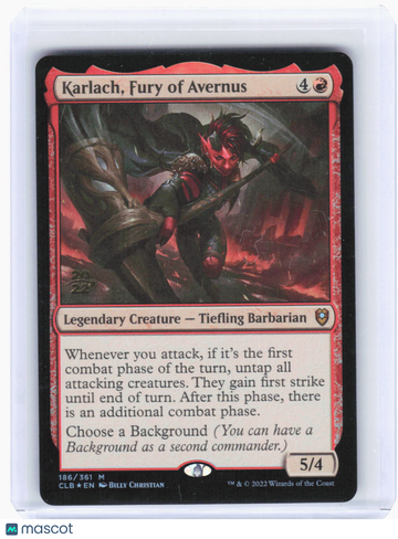Prerelease Cards Karlach, Fury of Avernus Foil Mythic #186