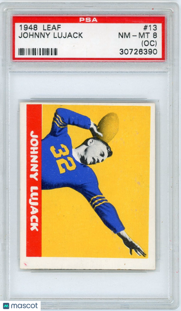 1948 Leaf Johnny Lujack #13 Oc PSA 8