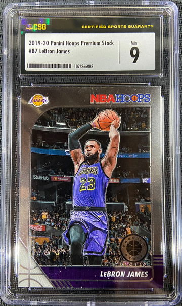 2019-20 Panini Hoops Premium Stock LeBron James CSG 9 MINT
