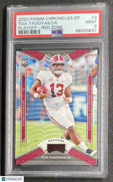 Tua Tagovailoa 2020 Chronicles Draft Picks Playoff Red Zone RC #3 Rookie PSA 9