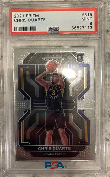 2021-22 Panini Prizm #315 Chris Duarte Rookie RC PSA 9 Mint. 