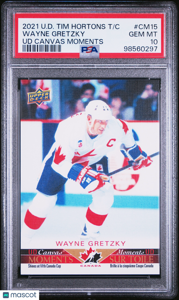 2021-2022 Upper Deck Tim Hortons Team Canada UD Canvas Moments Wayne Gretzky #CM15 Canvas PSA 10