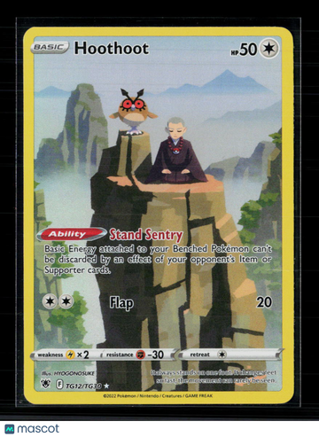 2022 Astral Radiance Hoothoot Holo Rare CHR #TG12/TG30