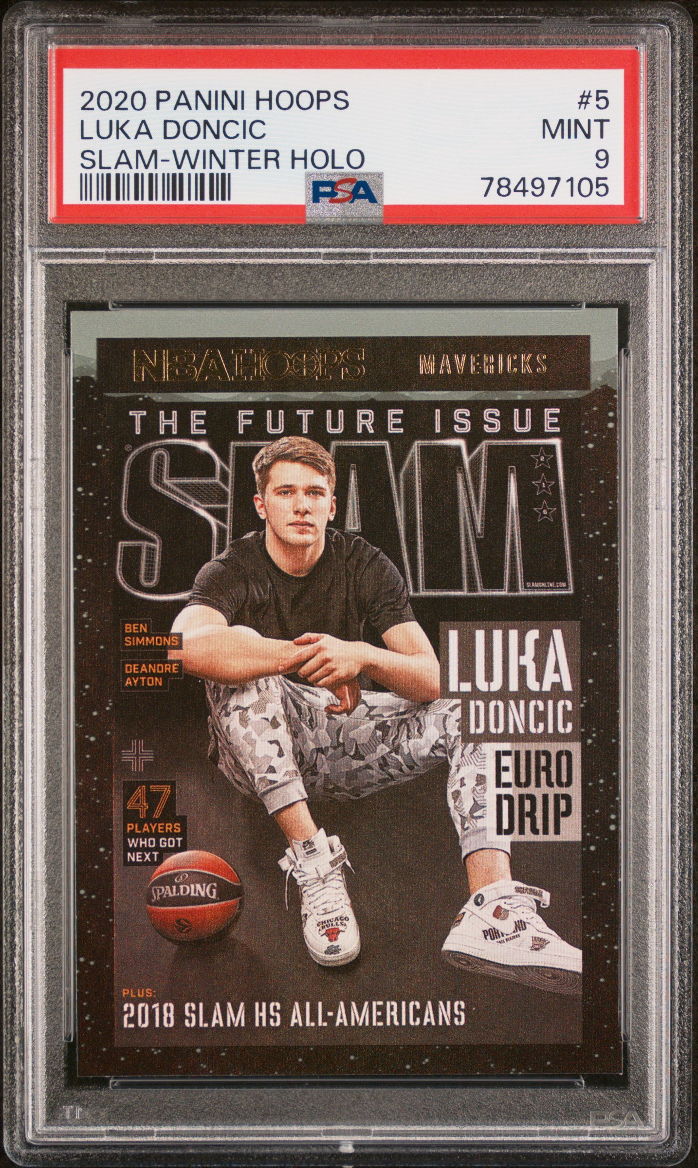 2020 Panini Hoops Slam Luka Doncic #5 WINTER HOLO PSA 9