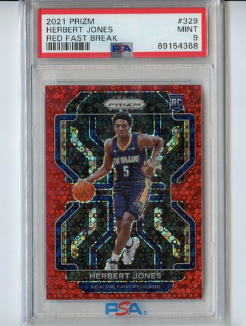 PSA 9 Prizm Red Fast Break Herbert Jones /100 Rookie Disco Herb RC 2021 #329