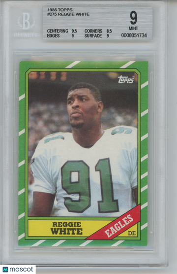 1986 Topps Reggie White #275 [Base] Rookie Base Set BGS 9