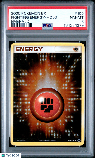 2005 Pokemon EX Emerald Fighting Energy Holo Emerald PSA 8 #106
