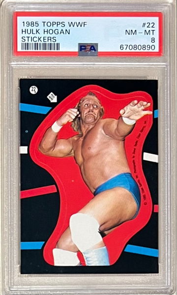 1985 Topps WWF Stickers #22 Hulk Hogan PSA 8