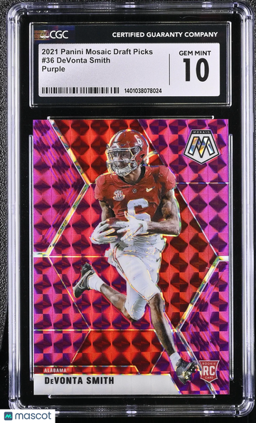2021 Mosaic Draft Picks DeVonta Smith #36 Purple /49 CGC 10
