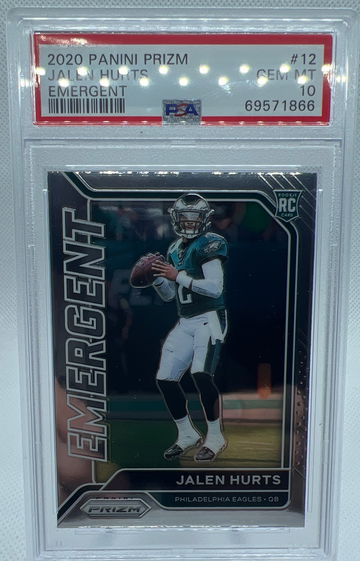2020 Panini Prizm Jalen Hurts RC Emergent PSA 10