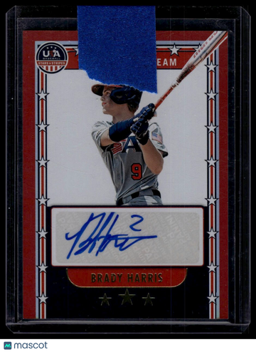 2024 Panini Stars & Stripes USA Baseball Brady Harris #NTS-BH 15U National Team Signatures Red SN AU