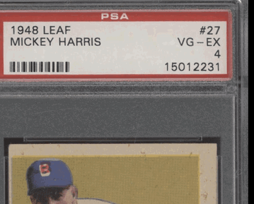 1948 Leaf Mickey Harris #27 RC PSA 4