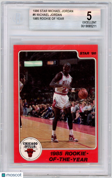 1986 Star Michael Jordan 1985 Rookie of Year Michael Jordan #6 /1985 BGS 5