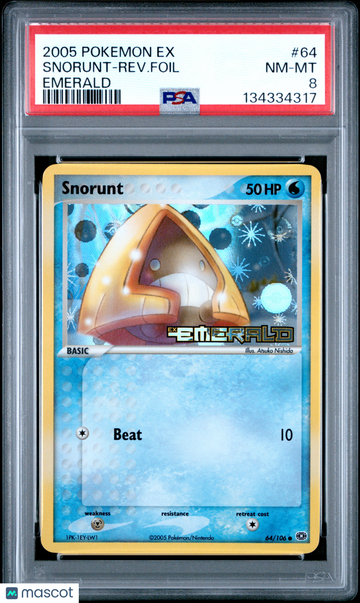 2005 Pokemon EX Emerald Snorunt-Rev. Foil Emerald PSA 8 #64