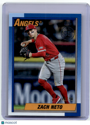 Zach Neto 2025 Topps 1990 Topps Baseball Blue Border 48/90 #90B2-24