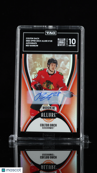 2025 Upper Deck Allure Colton Dach #125 Red Rainbow Auto Rookie TAG 10