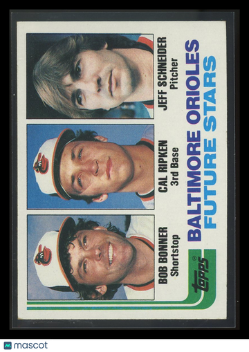 Jeff Schneider Cal Ripken Jr. Bob Bonner 1982 Topps RC Rookie RC #21