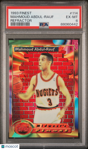 1993 Finest Mahmoud Abdul-Rauf #114 Refractor PSA 6
