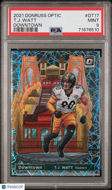 2021 Panini Donruss Optic Downtown T. J. Watt #DT17 PSA 9