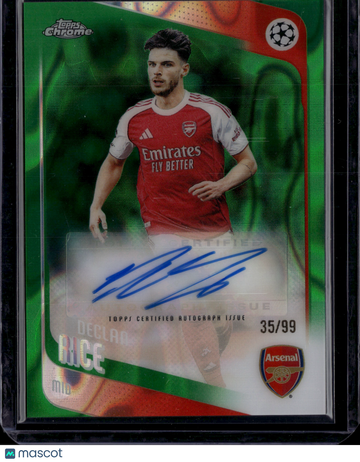 2026 Topps Chrome UEFA Club Competitions Declan Rice #CA-DR Green /99