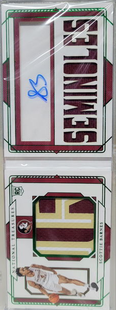 2021 panini national treasures collegiate scottie barnes rpa booklet 4/5