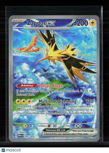 2023 Scarlet & Violet 151 Zapdos EX Holo Secret Rare SAR #202/165
