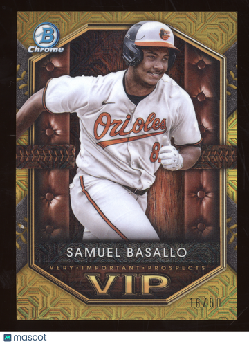 2025 Bowman Chrome Very Important Prospects VIP Samuel Basallo #VIP-4 Gold Mojo /50