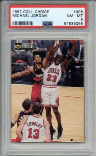 1997 UPPER DECK COLLECTOR'S CHOICE #395 MICHAEL JORDAN CARD BULLS PSA 8 LOW POP