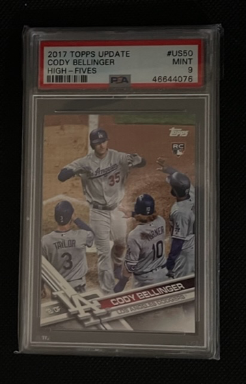 2017 Topps Update #US50 Cody Bellinger High-Fives RC PSA 9