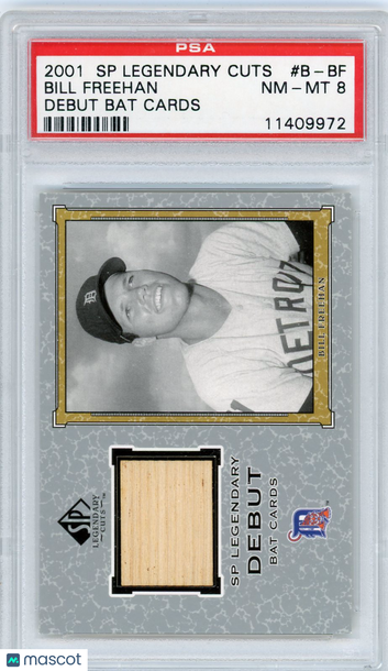 2001 SP Legendary Cuts Debut Bat Cards Bill Freehan #B-BF PSA 8