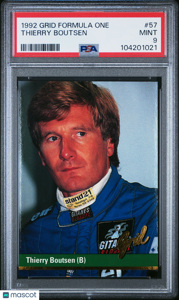 1992 Grid Formula One Thierry Boutsen #57 PSA 9