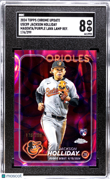 2024 Topps Chrome Update Jackson Holliday #USC89 Magenta Purple Lava Lamp Refractor SGC 8