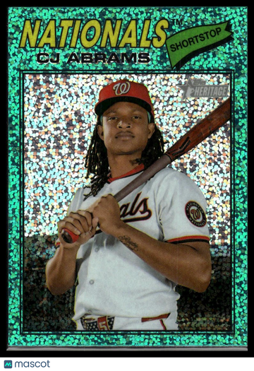 2026 Topps Heritage CJ Abrams #349 Chrome Aqua Sparkle Refractors