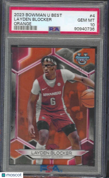 2023 Bowman University Best Layden Blocker #4 Orange Refractor PSA 10
