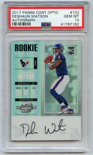 DESHAUN WATSON 2017 Contenders Optic Refractor #102 Rookie PSA 10 Auto Autograph