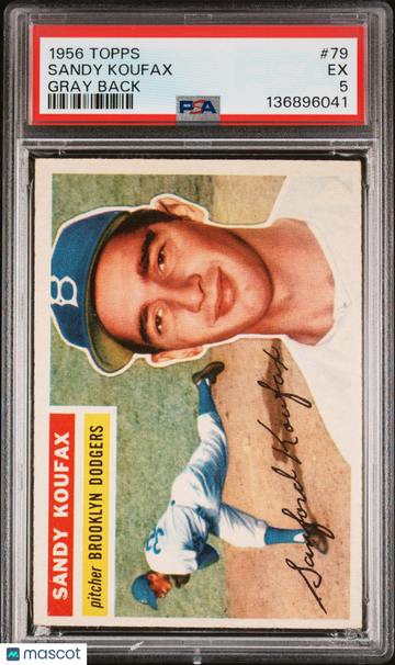 1956 Topps Sandy Koufax #79 Gray Back PSA 5