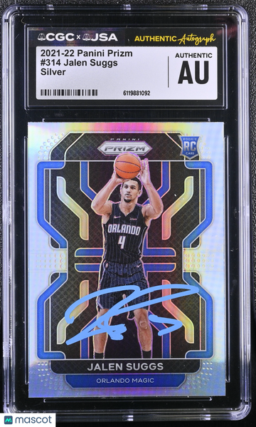 2021-22 Panini Prizm Jalen Suggs #314 Silver CGC Authentic JSA Auto Authentic