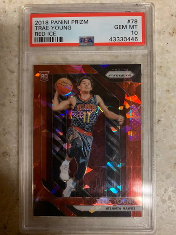 2018 Prizm Red Ice Trae Young PSA 10