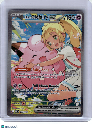 2026 Pokemon—Lillie's Clefairy ex #280 Ascended Heroes—Special Illustration Rare Holo