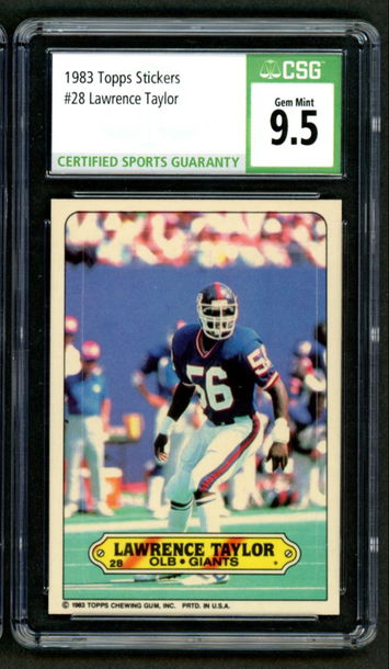 1983 Topps Stickers Lawrence Taylor #28 CSG 9.5 Gem Mint
