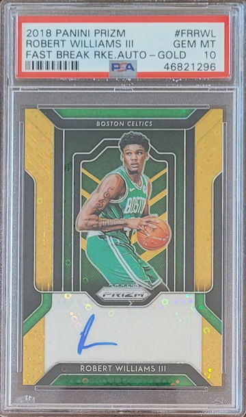 2018 Panini Prizm Robert Williams Fast Break Rookie Auto Gold /10 PSA 10