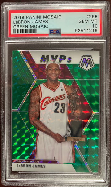 2019 Panini Mosaic LeBron James MVP - Green Mosaic PSA 10
