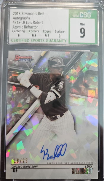 Luis Robert 2018 Bowman's Best Atomic Refractor Auto /25 CSG 9