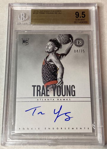 2018 Panini Encased Trae Young Rookie Endorsements Auto /75 BGS 9.5 Gem Mint/Auto 10 