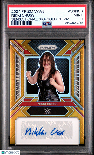2024 Panini Prizm WWE Sensational Signatures Nikki Cross #SSNCR Gold /10 PSA 9