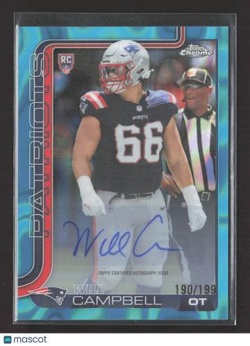 2025 Topps Chrome Will Campbell #RA-WC Blue Wave /199 RC