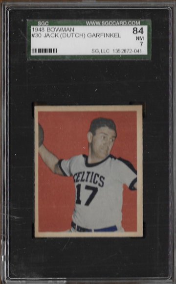 1948 Bowman 30 Jack Dutch Garfinkel Rookie Card RC Boston Celtics SGC 7 Near Mint NM 84