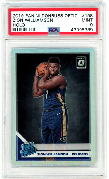 Zion Williamson 2019-20 Panini Donruss Optic Holo Refractor RC PSA 9 Mint